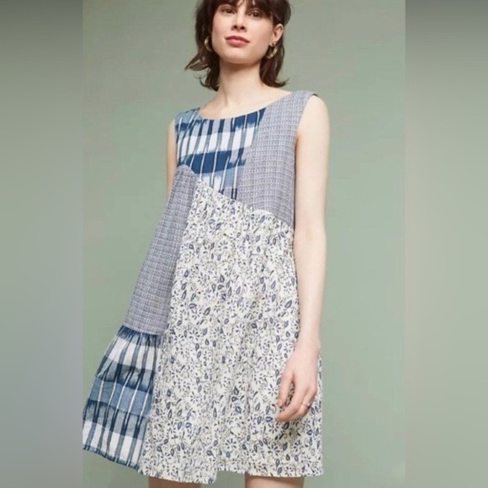 HOLDING HORSES For Anthropologie Patchwork Dress *FLAW* Size M GUC** - Picture 2 of 10
